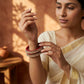 Maroon Lakh Bangdi Set with Golden Rhinestones | For Girls and Women.