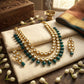2 Line Layered Round Neck Beautiful Kundan Necklace Set