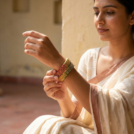 Red & Golden Bangle | Rajasthani Lac/Lakh Kadda/Bangle | Traditional Bangles | for women and girls.