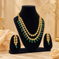 2 Line Layered Round Neck Beautiful Kundan Necklace Set