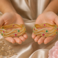 Multi-Ruby & Striped Diamond Kada For Women & Girls