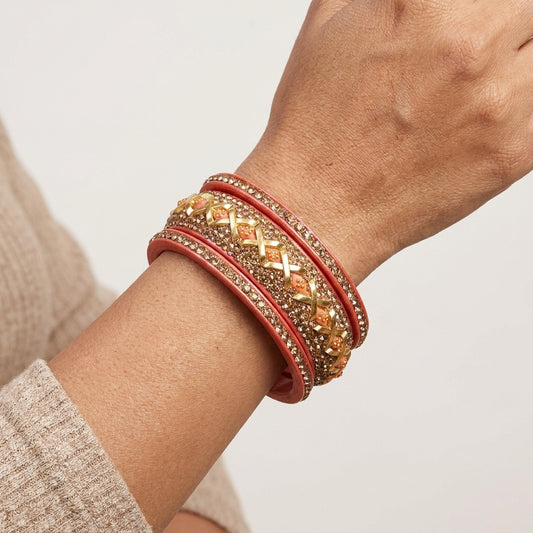 Gold & Diamond Orange 5 Line