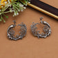 Peacock Inspired Silver Oxidised Stud Earrings | Earrings/Ethnic Studs| For Women & Girls.