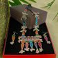 Geometric Stones Silver Oxidized Ranihaar | Traditional Jewelry for Girls & Women.