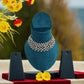 Dual Chain American Diamond | Oxidised silver Choker Set|Fancy Party wear | for Women & Girls.