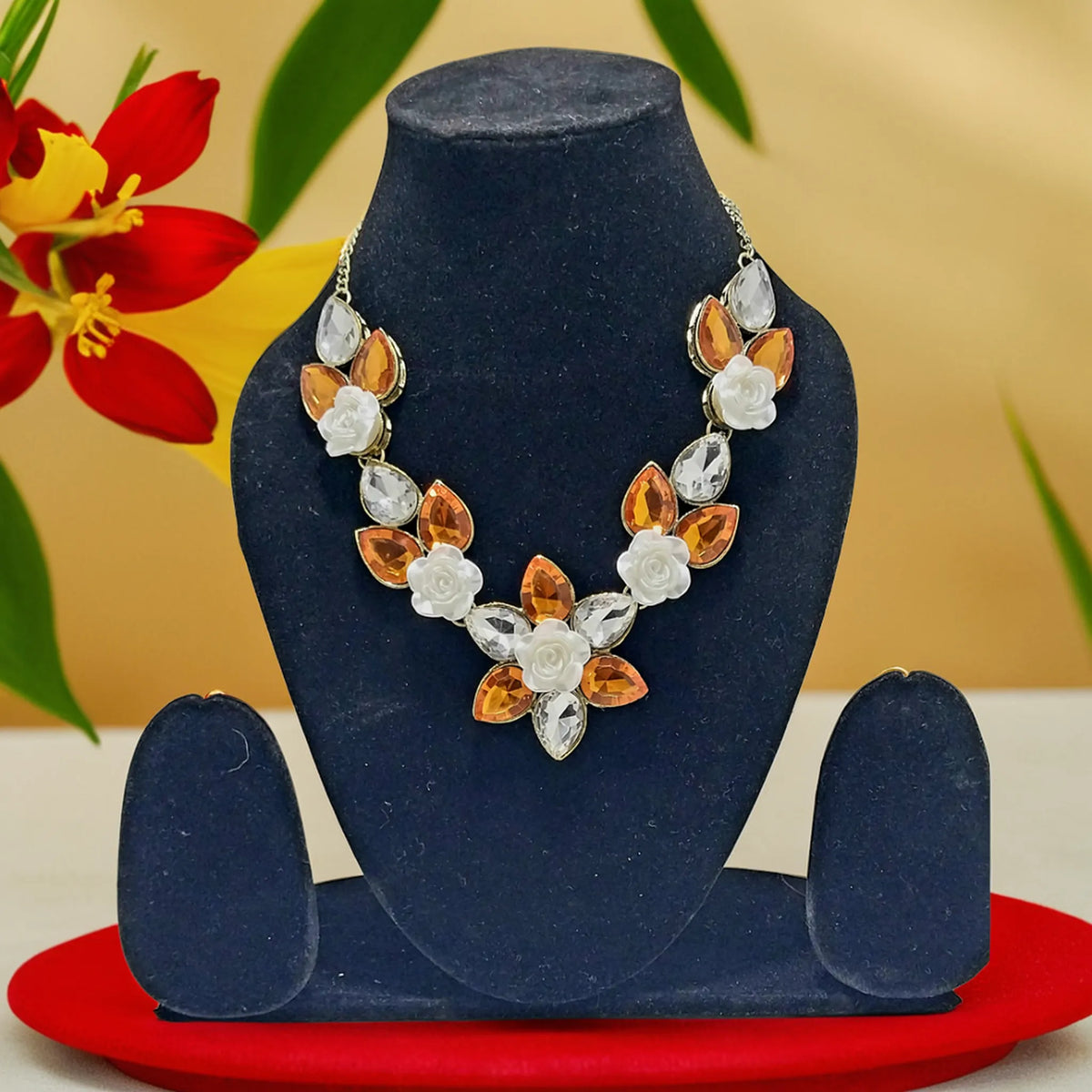 Teardrop Floral Necklace | Traditional Necklace/Choker/Pendant | For Girls and Women