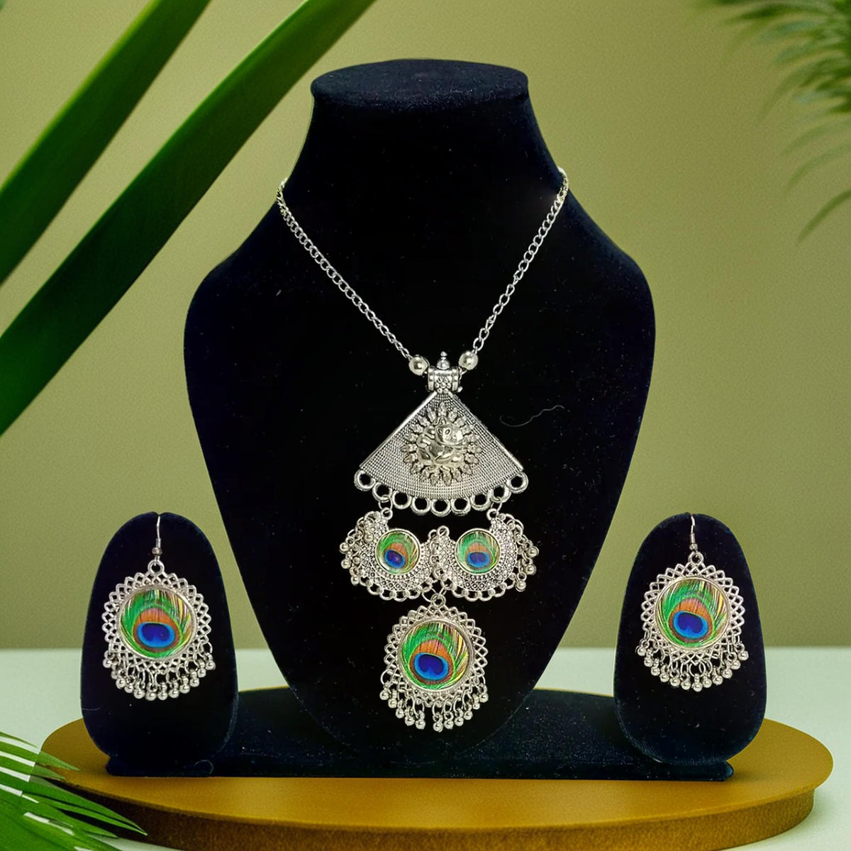 Chandni Silver Oxidized Triangular Pendant | Traditional Ranihaar/Necklace/Pendant | for Girls and Women.