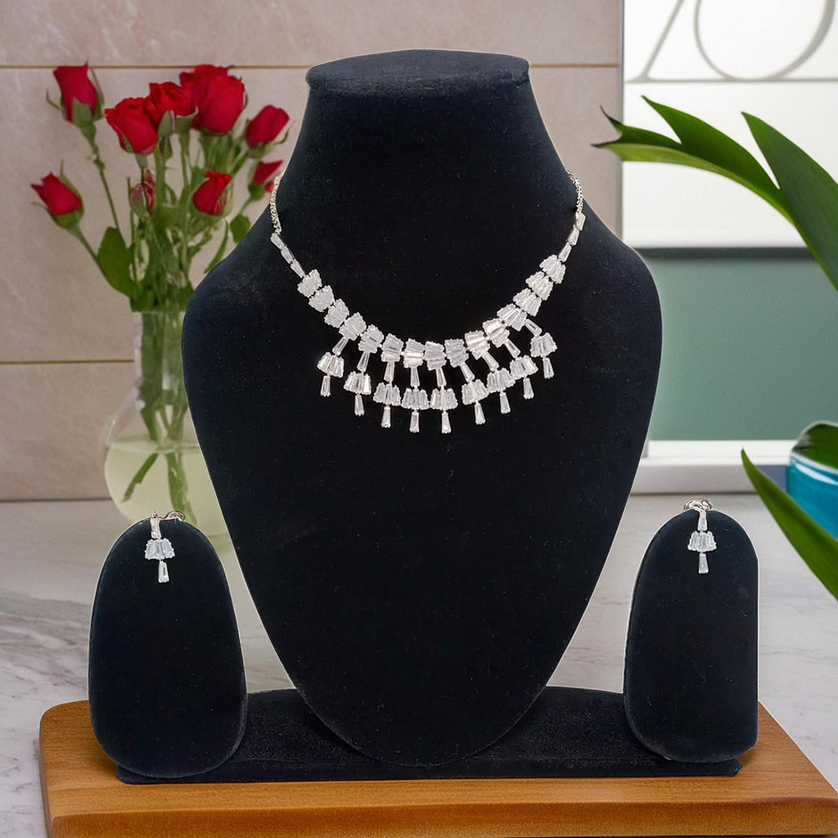 Elegant Diamond-Cut Necklace Set | For Girls and Women