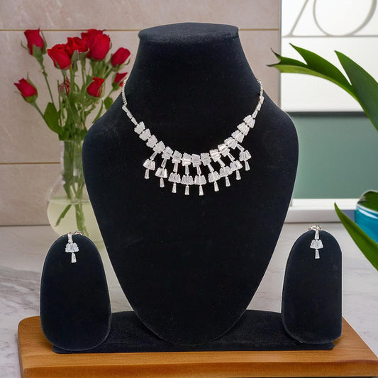 Elegant Diamond-Cut Necklace Set | For Girls and Women