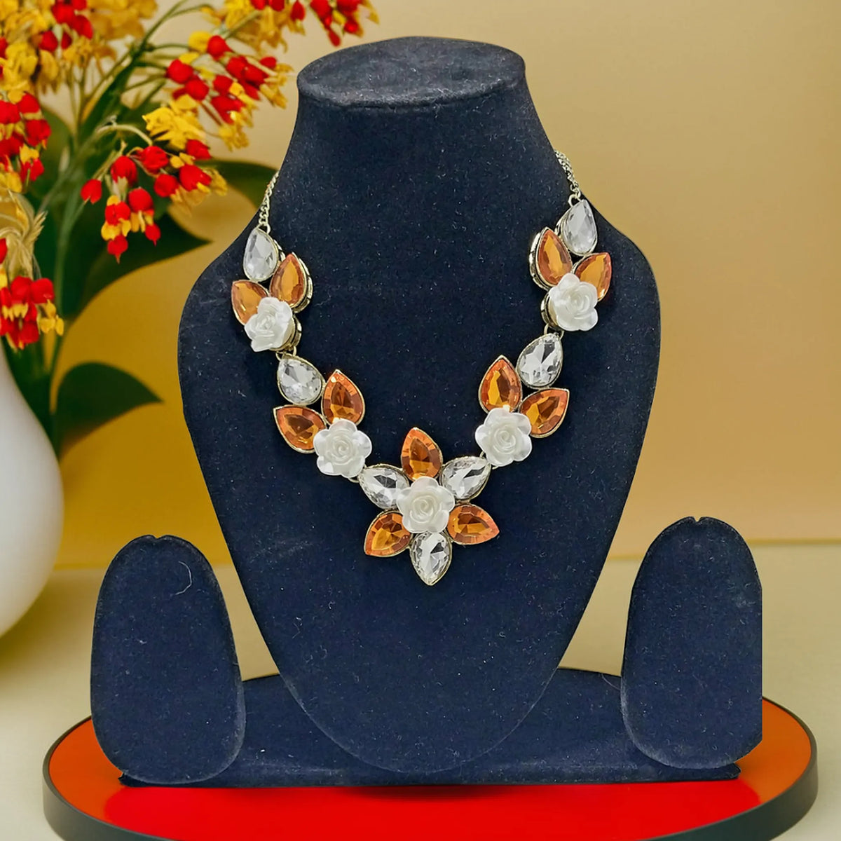 Teardrop Floral Necklace | Traditional Necklace/Choker/Pendant | For Girls and Women