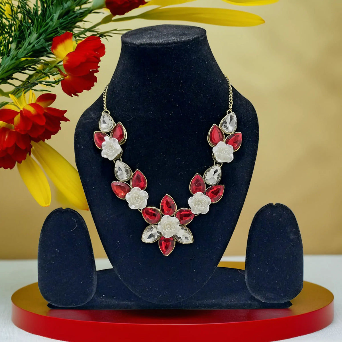 Teardrop Floral Necklace | Traditional Necklace/Choker/Pendant | For Girls and Women