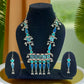 Geometric Stones Silver Oxidized Ranihaar | Traditional Jewelry for Girls & Women.