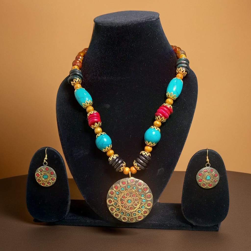 Vintage Tribal Pendant Set | For Girls and Women
