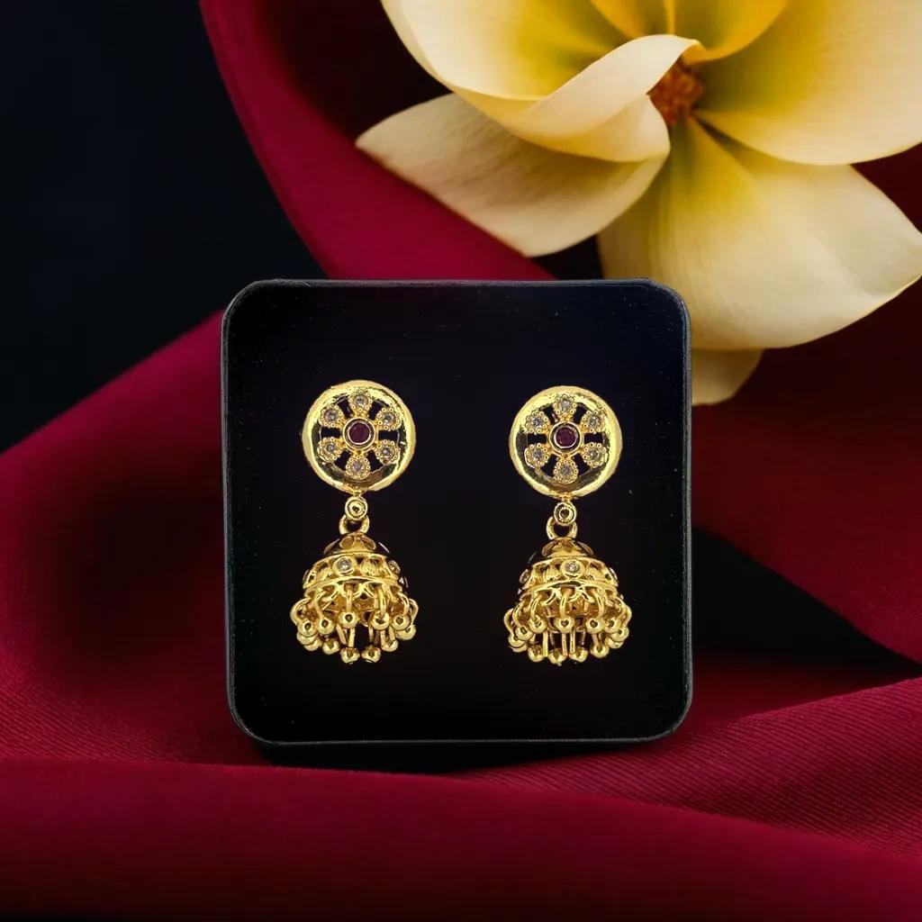Gold-Plated Floral Small Jhumki/ Studs/Earrings | Traditional Earrings | for women and girls.