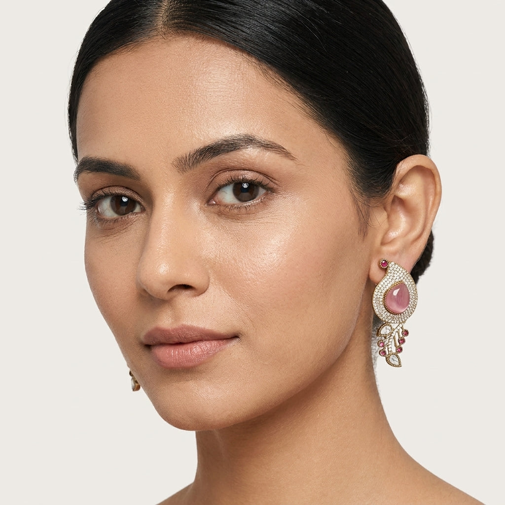 Gold Plated Designer Drop Earrings for Women & Girls