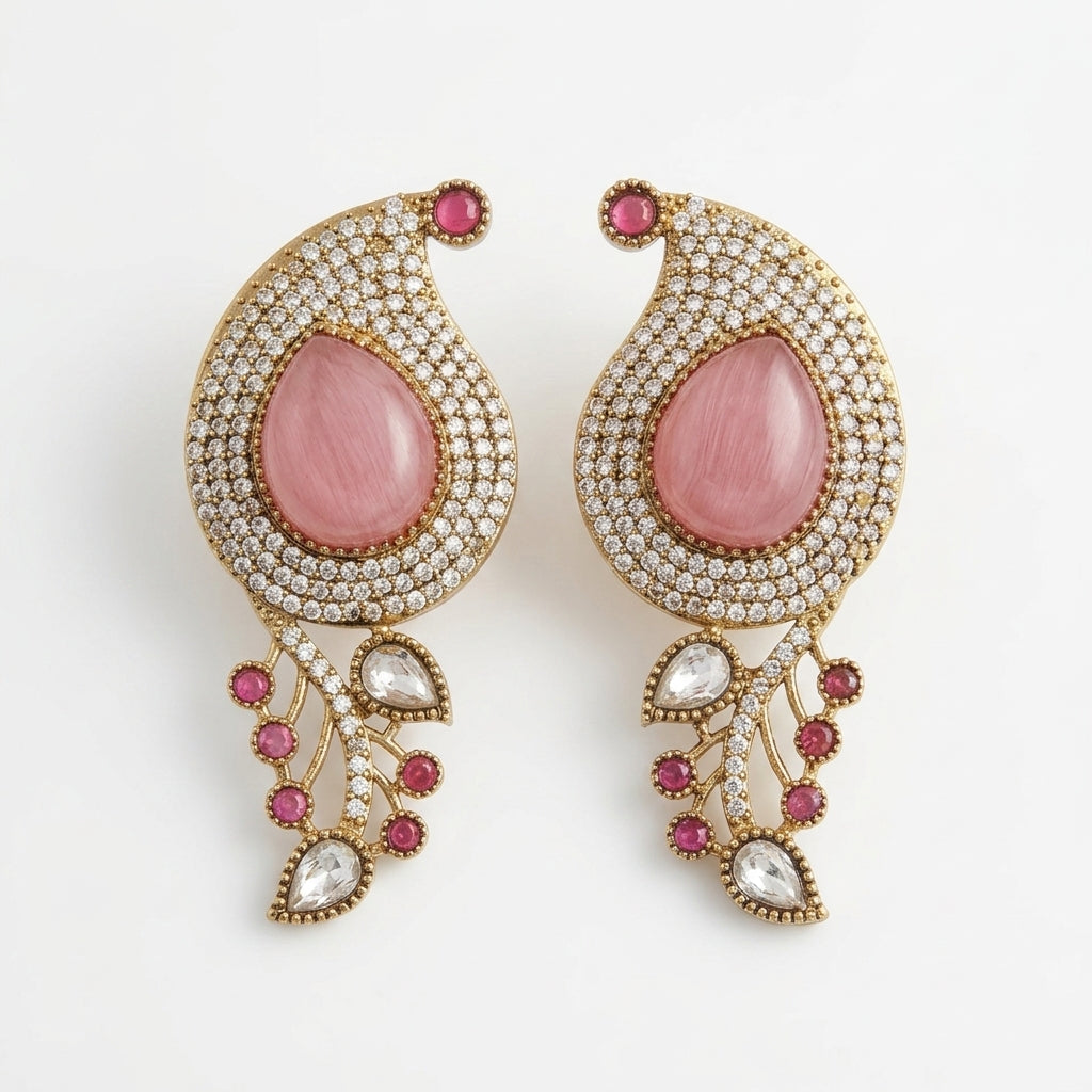 Gold Plated Designer Drop Earrings for Women & Girls