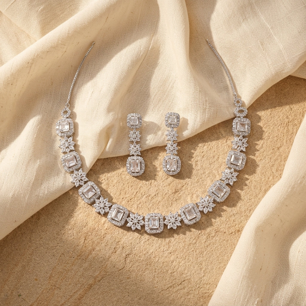 CZ Designer Necklace Set