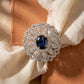 PLATINUM FINISH DIAMOND REPLICA ADJUSTABLE COCKTAIL RING FOR WOMEN