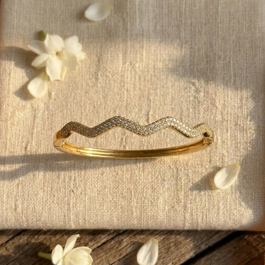 Golden Polish with Stone Bracelet | Stylish Anti tarnish Bracelet