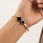 Anti-Tarnish Trendy Black Clover Bracelet (Free Size)