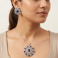 Diamond Pendant Set, Cz Pendant With Chain And Earrings Replica American Diamond Set