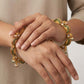 Karatcart Antique Gold-Plated Temple Bangles for Women - Set of 2