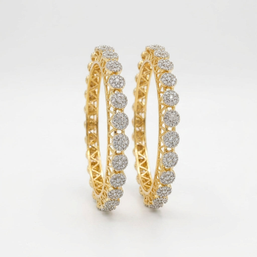 High Quality Traditional Paccheli  With Zircon American Diamond Kada For Woman and Girls
