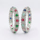 Multicolor Cubic Zirconia Studded Classic Bangle