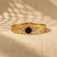 Gold Plated Elegant Open Cuff With Round Charm Anti-Tarnish Bracelet  (Free Size)