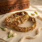 Gold Plated Elephant Design Kadas for Women (Set of 2)