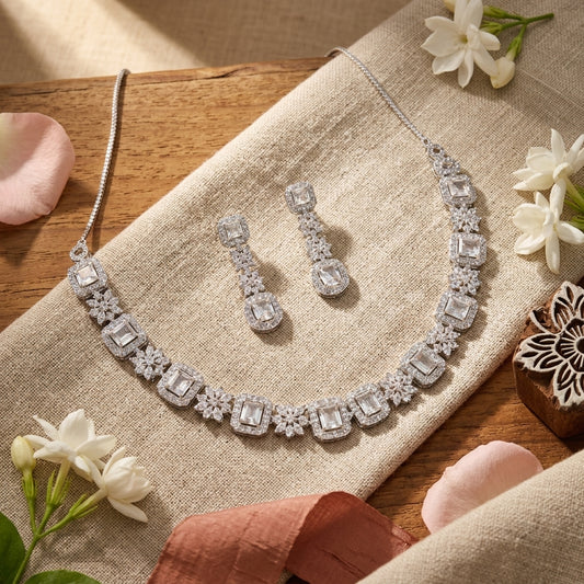 CZ Designer Necklace Set
