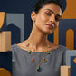 Beautiful Multi Stone Anti Tarnish Chain Locket Premium Look