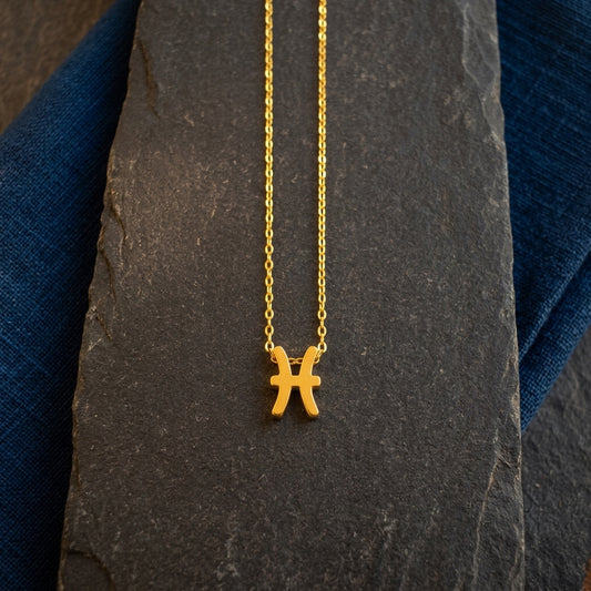 Pisces Zodiac Sign Locket - Gold