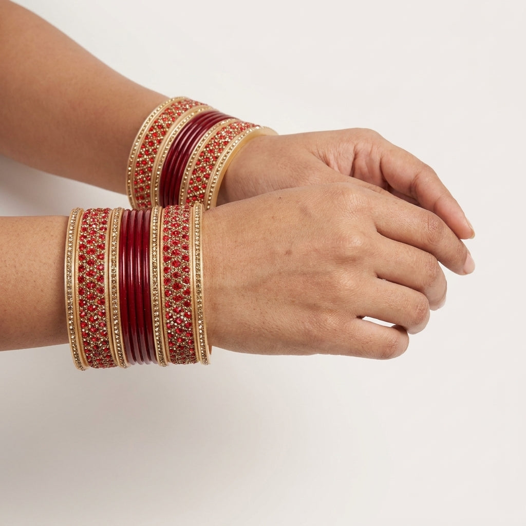 Bridal Yellow Lakh Bangles Set of 14 | Traditional Rajasthani Bangles | For Women and Girls