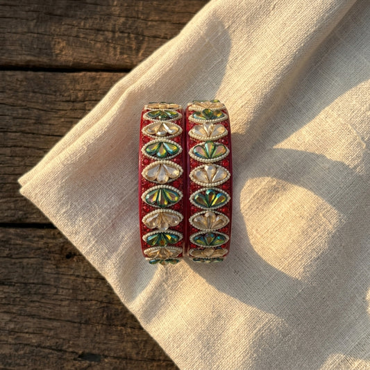 Rajasthani Traditional Lac Kada Bangles For Women & Girl With Latest Kundan Design