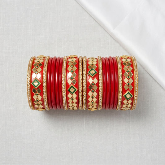 Red Maroon Bridal Bangles Set of 20 | Traditional Rajasthani Bangles | For Women and Girls