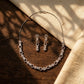 Silver Plated American Diamond Necklace Set with Drop Earrings for Women