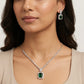 Green Stone American Diamond Necklace & Earrings Set | Wedding & Party Wear Jewellery