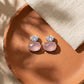 Crystal Star Stud Earrings for Women | Gold Plated Round Crystal Fashion Earrings