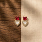 Butterfly Heart Earrings for Women | Gold Plated Party Wear Crystal Earrings