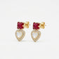 Butterfly Heart Earrings for Women | Gold Plated Party Wear Crystal Earrings