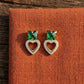 Butterfly Heart Earrings for Women | Gold Plated Party Wear Crystal Earrings