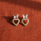 Butterfly Heart Earrings for Women | Gold Plated Party Wear Crystal Earrings