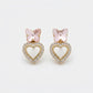 Butterfly Heart Earrings for Women | Gold Plated Party Wear Crystal Earrings
