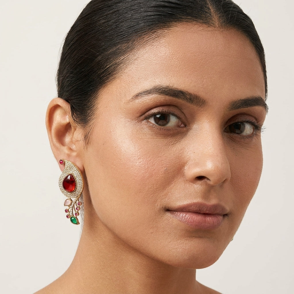 Gold Plated Designer Drop Earrings for Women & Girls