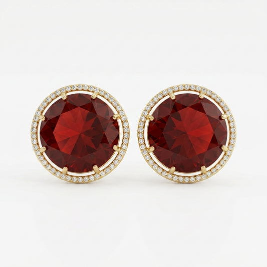 Round AD Stud Earrings for Women & Girls
